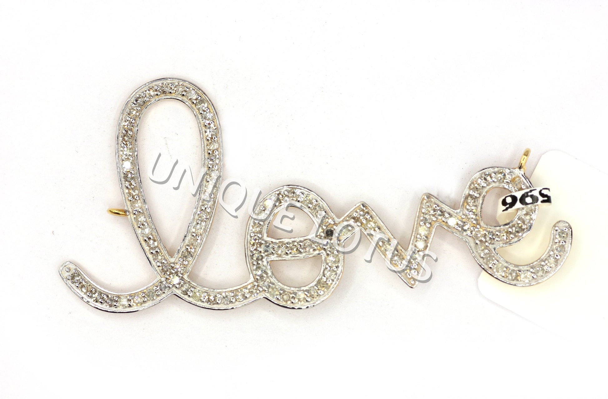 Love Shape 14k Solid Gold Diamond Pendants. Genuine handmade pave diamond Pendant.1 4k Solid Gold Diamond Pendants.