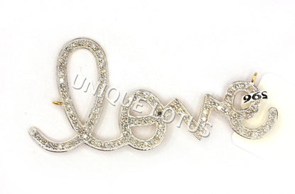 Love Shape 14k Solid Gold Diamond Pendants. Genuine handmade pave diamond Pendant.1 4k Solid Gold Diamond Pendants.