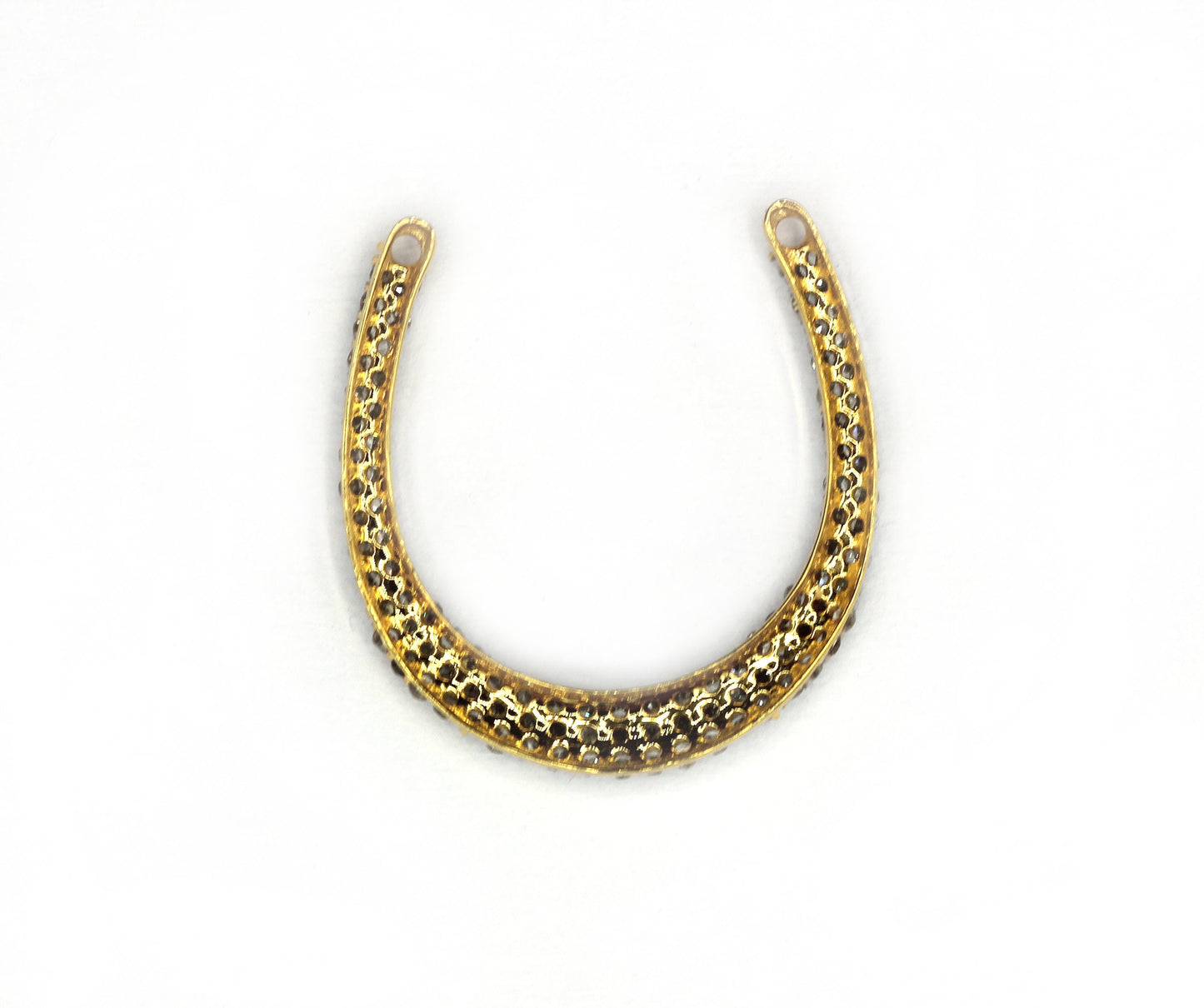Horse shoe Shape 14k Solid Gold Diamond Pendants. Genuine handmade pave diamond Pendant.1 4k Solid Gold Diamond Pendants.