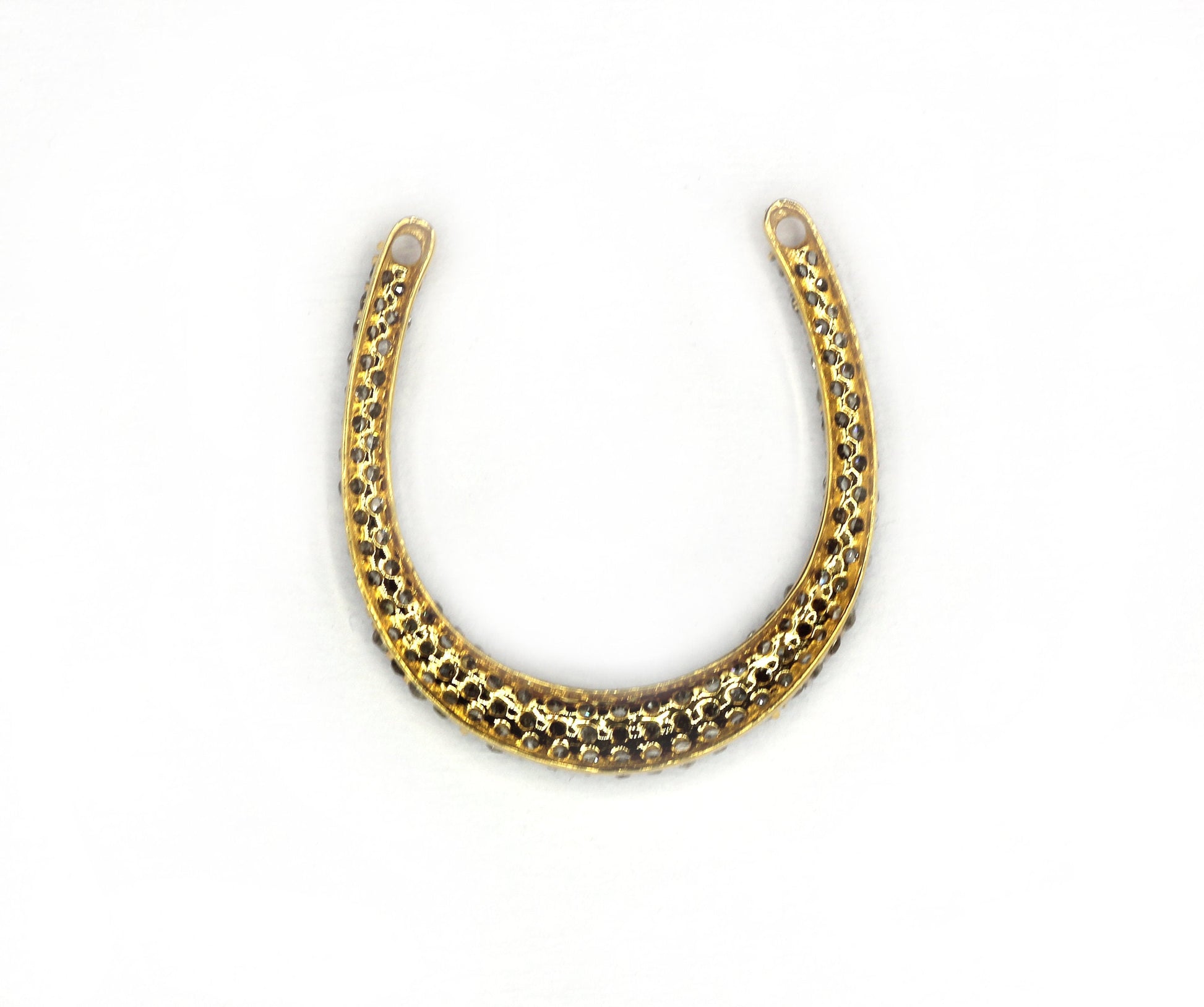 Horse shoe Shape 14k Solid Gold Diamond Pendants. Genuine handmade pave diamond Pendant.1 4k Solid Gold Diamond Pendants.