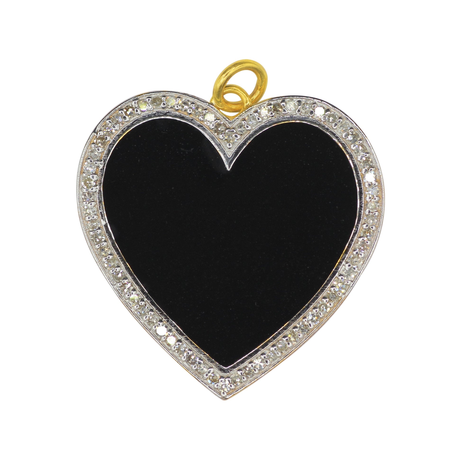 Heart Shape 14k Solid Gold Diamond Pendants. Genuine handmade pave diamond Pendant .14k Solid Gold Diamond Pendants.