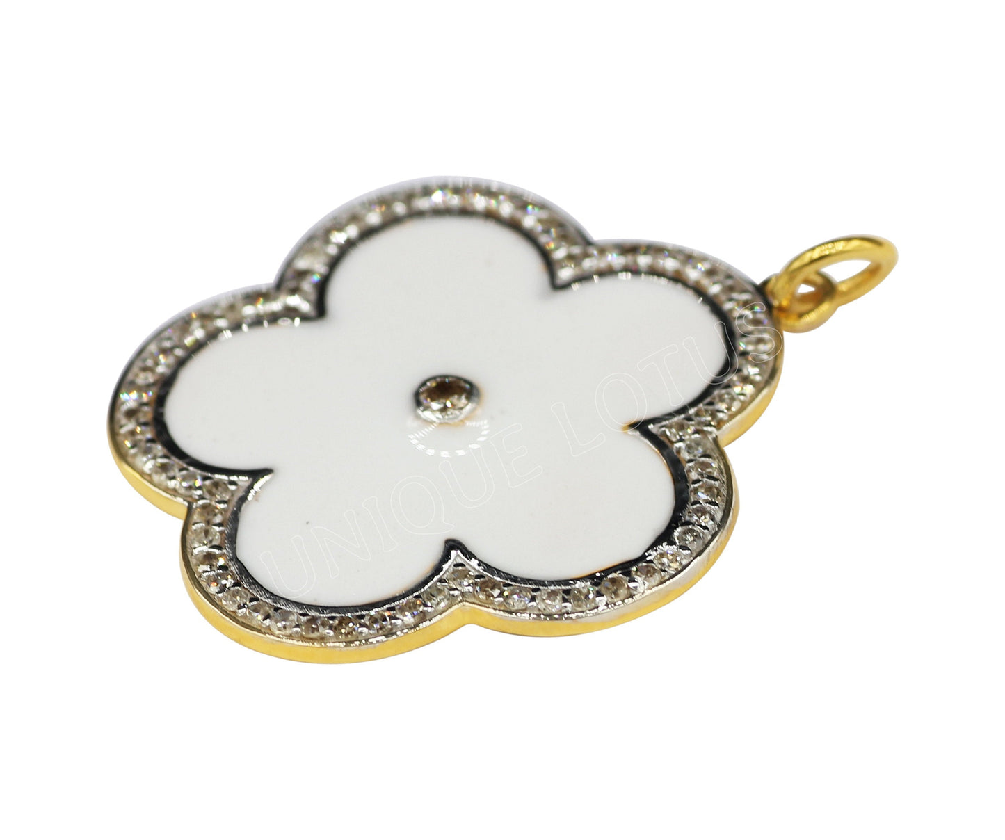 Flower Shape 14k Solid Gold Diamond Pendants. Genuine handmade pave diamond Pendant .14k Solid Gold Diamond Pendants.