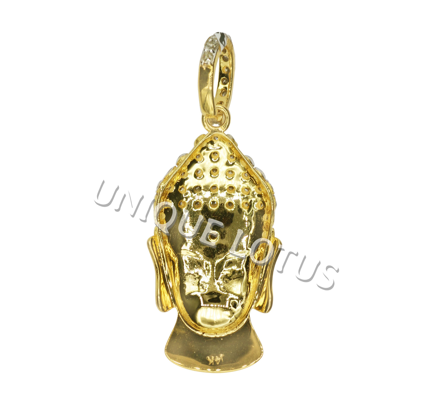 Buddha Shape 14k Solid Gold Diamond Pendants. Genuine handmade pave diamond Pendant.14k Solid Gold Diamond Pendants.