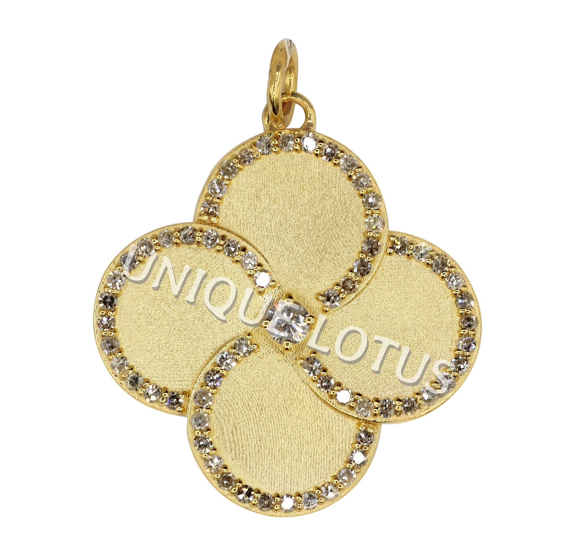 Art Deco Shape 14k Solid Gold Diamond Pendants. Genuine handmade pave diamond Pendant.14k Solid Gold Diamond Pendants.