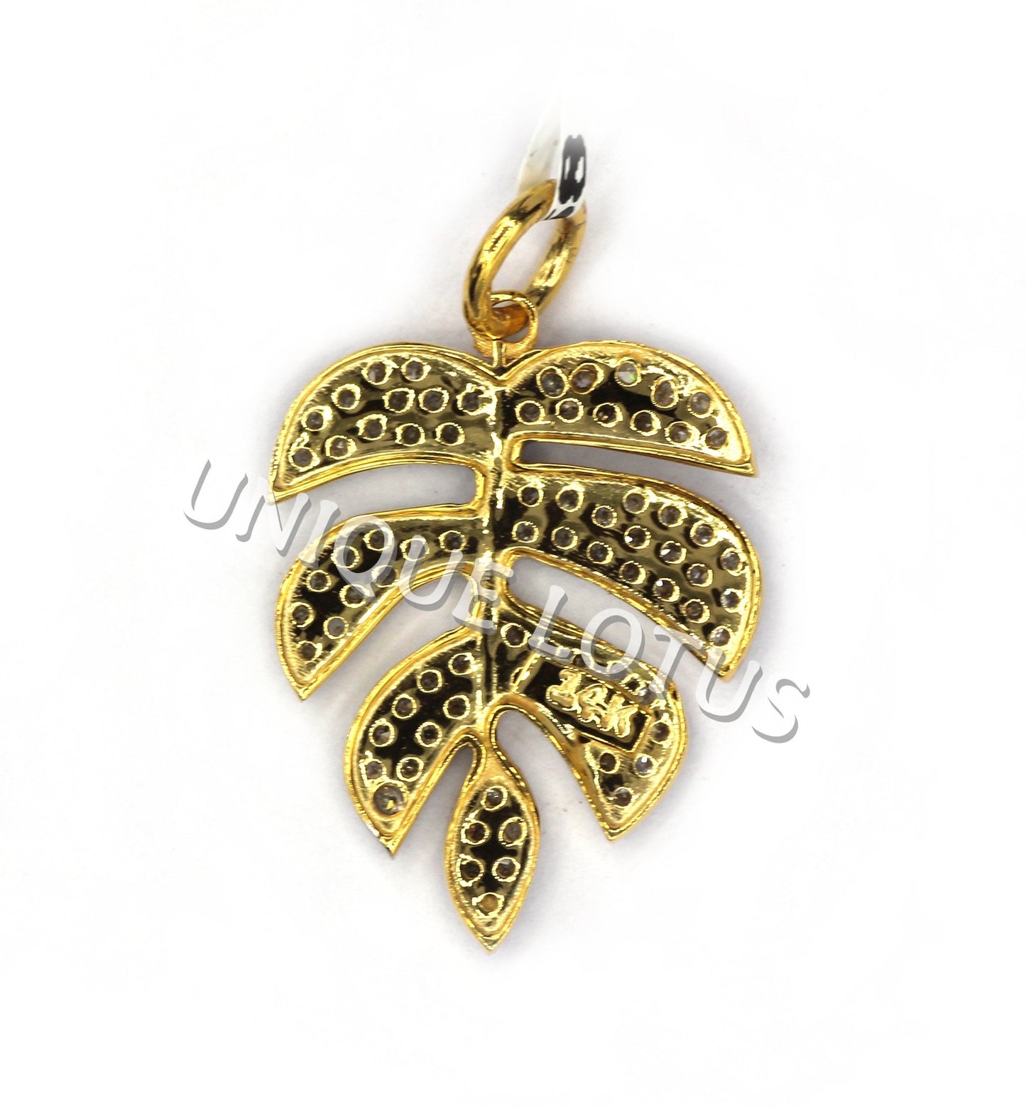 Leaf Shape 14k Solid Gold Diamond Pendants. Genuine handmade pave diamond Pendant.1 4k Solid Gold Diamond Pendants.