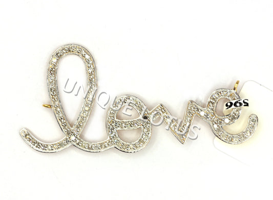 Love Shape 14k Solid Gold Diamond Pendants. Genuine handmade pave diamond Pendant.1 4k Solid Gold Diamond Pendants.