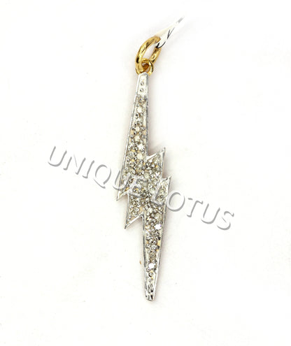 Light Shape 14k Solid Gold Diamond Pendants. Genuine handmade pave diamond Pendant.14k Solid Gold Diamond Pendants.