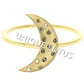Moon Shape 14k Solid Gold Diamond Pendants/Ring. Genuine handmade pave diamond Pendant.1 4k Solid Gold Diamond Pendants.