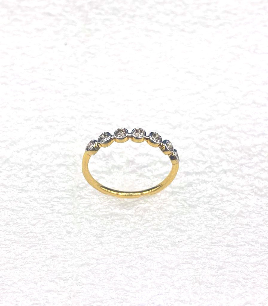 14k Solid Gold Stack Diamond Rings, Stacking Gold Diamond Rings