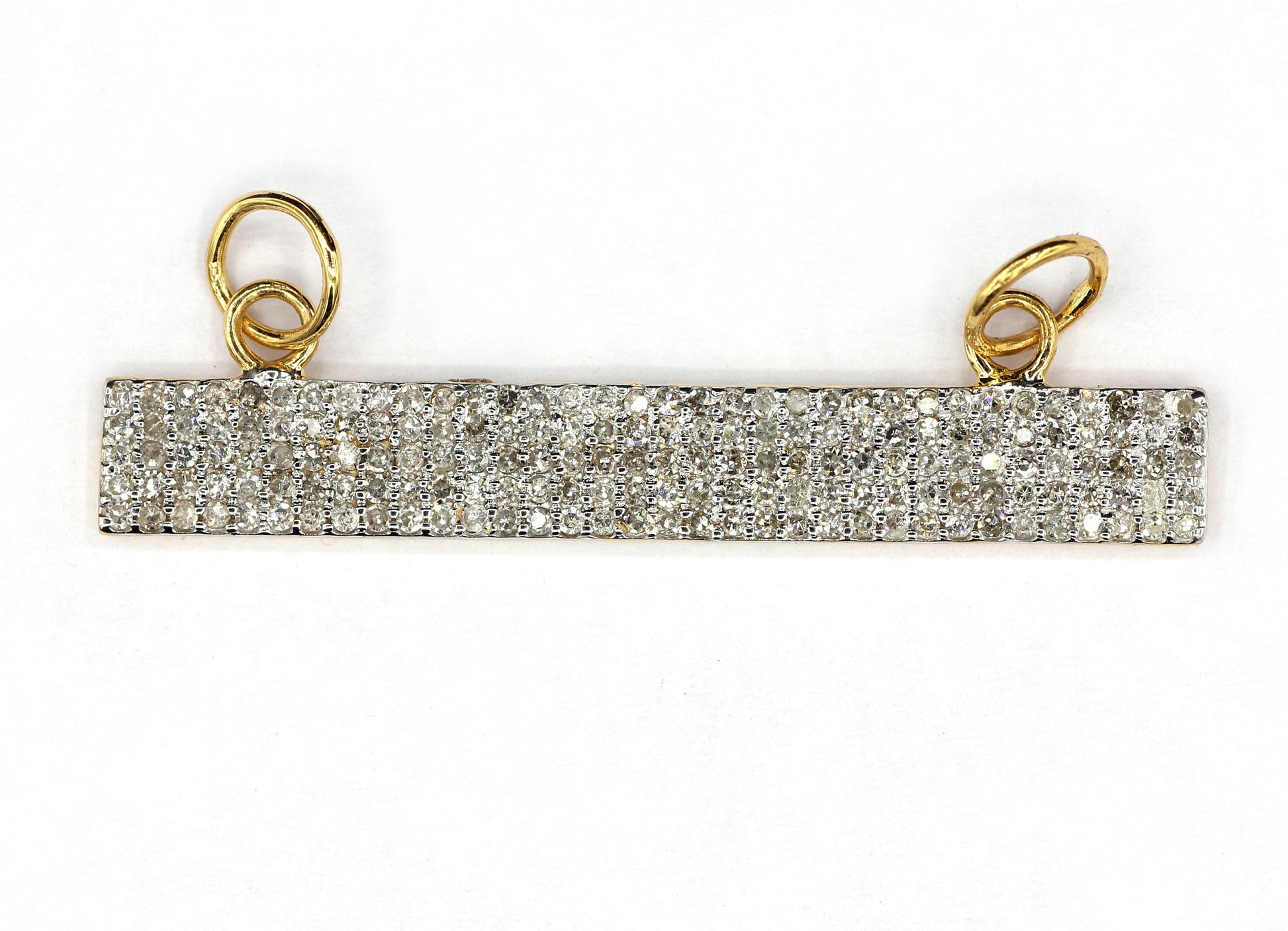 Rectangle Shape 14k Solid Gold Diamond Pendants. Genuine handmade pave diamond Pendant.1 4k Solid Gold Diamond Pendants.