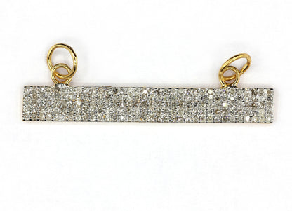 Rectangle Shape 14k Solid Gold Diamond Pendants. Genuine handmade pave diamond Pendant.1 4k Solid Gold Diamond Pendants.
