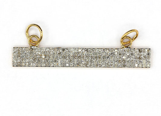 Rectangle Shape 14k Solid Gold Diamond Pendants. Genuine handmade pave diamond Pendant.1 4k Solid Gold Diamond Pendants.