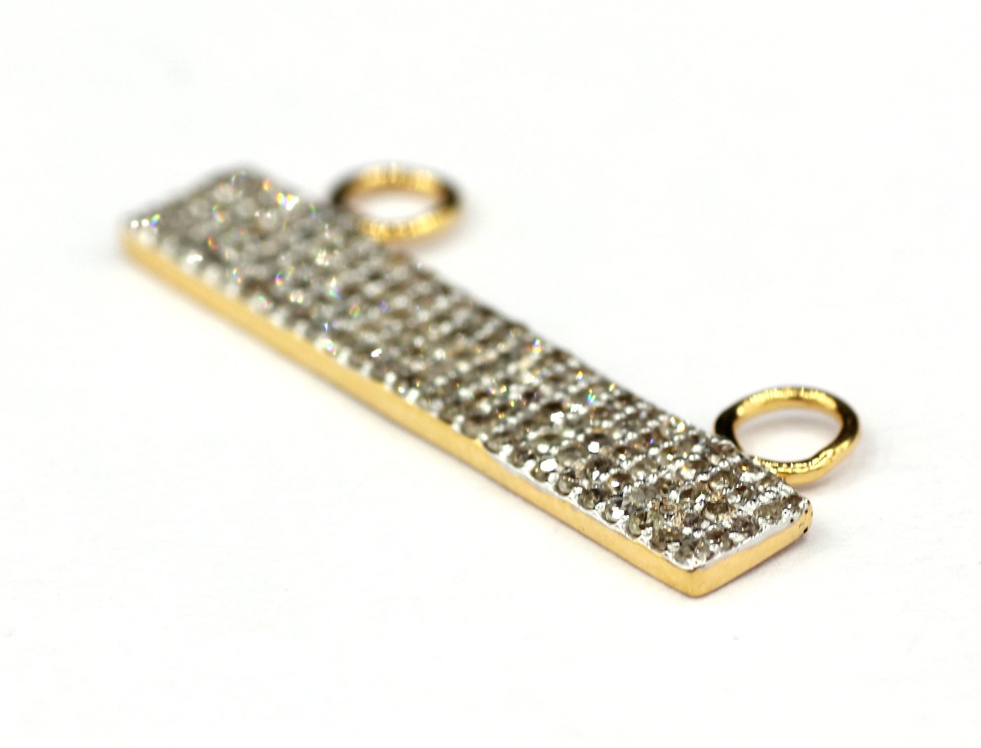 Rectangle Shape 14k Solid Gold Diamond Pendants. Genuine handmade pave diamond Pendant.1 4k Solid Gold Diamond Pendants.