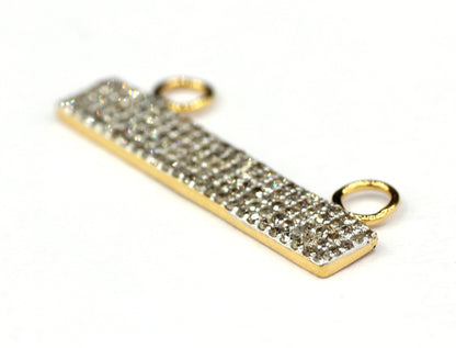 Rectangle Shape 14k Solid Gold Diamond Pendants. Genuine handmade pave diamond Pendant.1 4k Solid Gold Diamond Pendants.