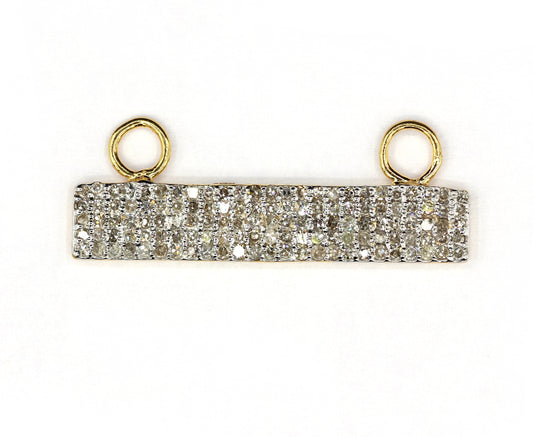 Rectangle Shape 14k Solid Gold Diamond Pendants. Genuine handmade pave diamond Pendant.1 4k Solid Gold Diamond Pendants.