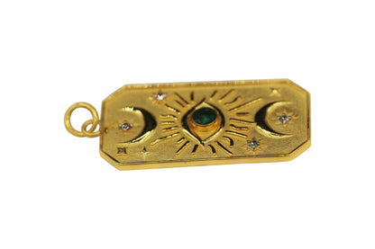 Rectangle Shape 14k Solid Gold Diamond Pendants. Genuine handmade pave diamond Pendant.14k Solid Gold Diamond Pendants.
