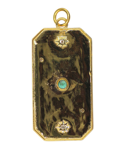 Rectangle Shape 14k Solid Gold Diamond Pendants. Genuine handmade pave diamond Pendant.14k Solid Gold Diamond Pendants.