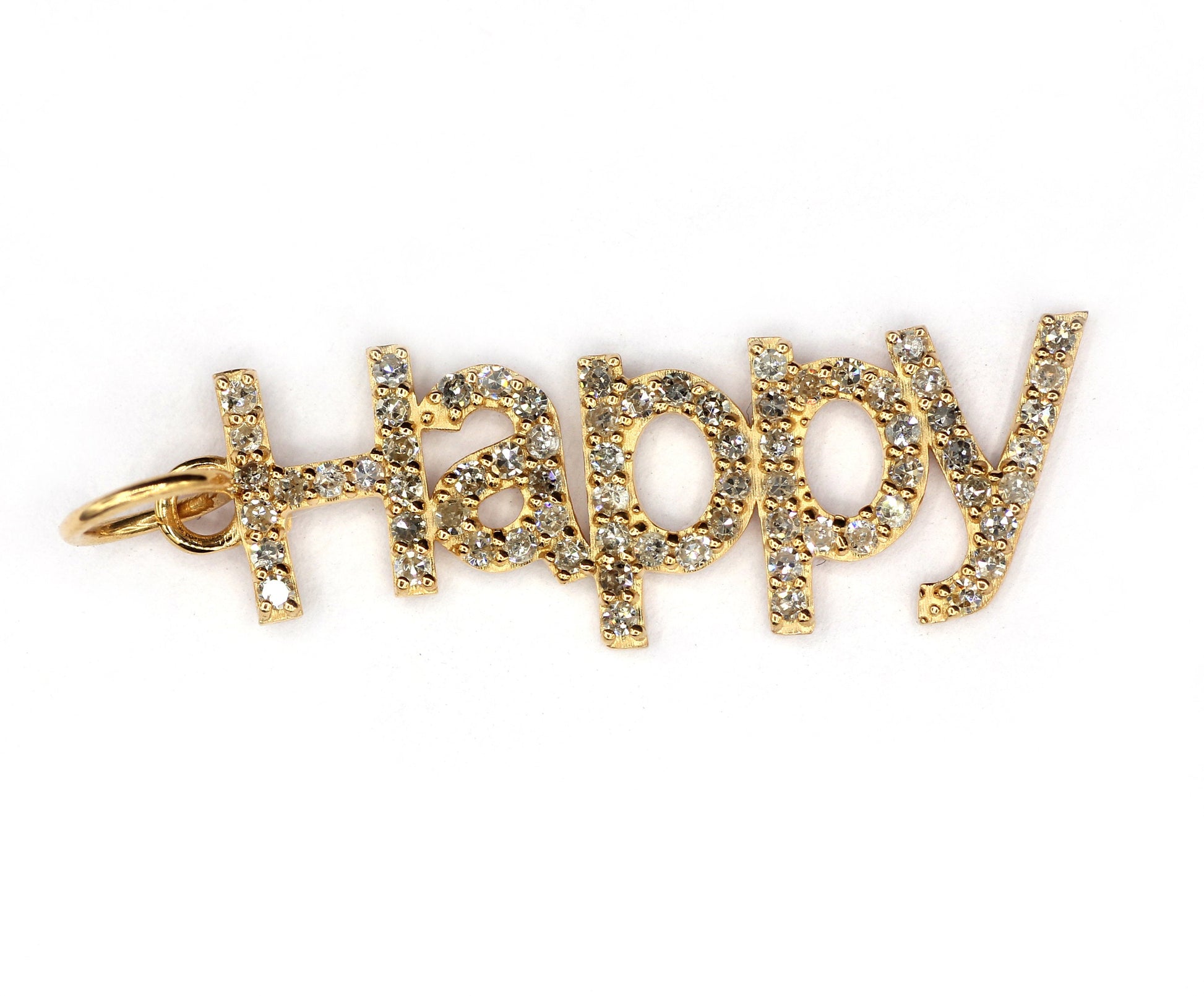 Smile 14k Solid Gold Diamond Pendants. Genuine handmade pave diamond Pendant. 14k Solid Gold Diamond Pendants.