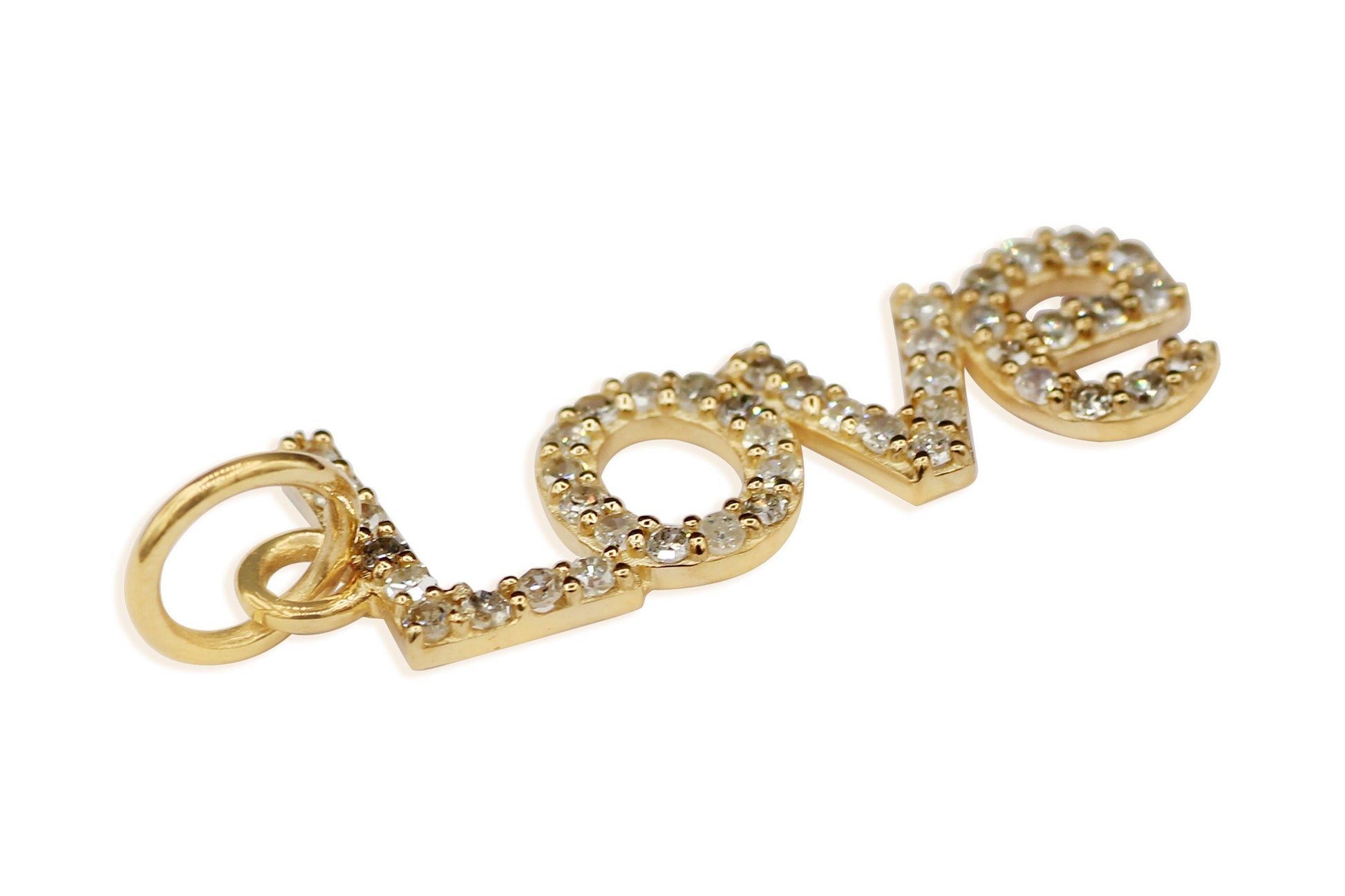 Love 14k Solid Gold Diamond Pendants. Genuine handmade pave diamond Pendant. 14k Solid Gold Diamond Pendants.