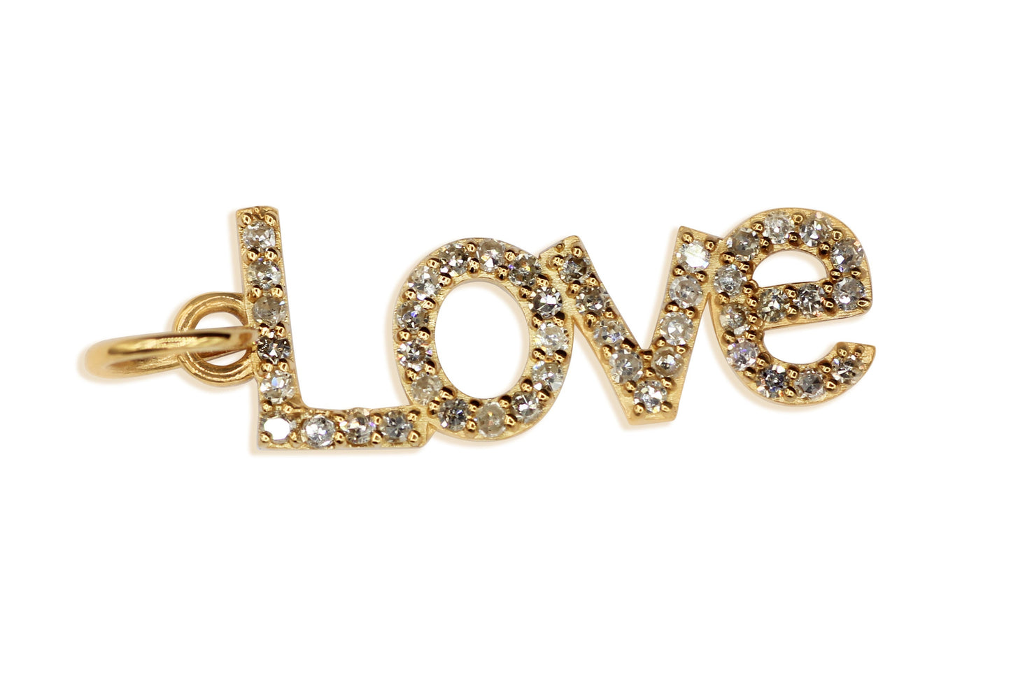 Love 14k Solid Gold Diamond Pendants. Genuine handmade pave diamond Pendant. 14k Solid Gold Diamond Pendants.