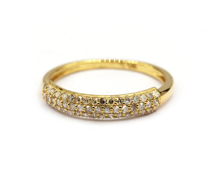 Open Shape 14k Solid Gold Diamond Rings. Genuine handmade pave diamond Rings.