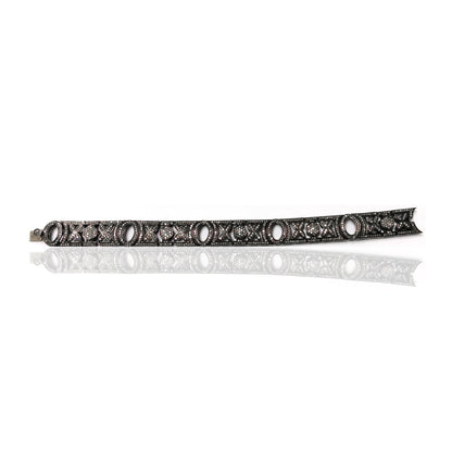 Diamond and Silver Black Rhodium Finish Bracelets .