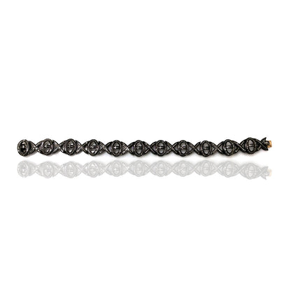 Diamond and Silver Black Rhodium Finish Bracelets .