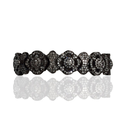Diamond and Silver Black Rhodium Finish Bracelets .