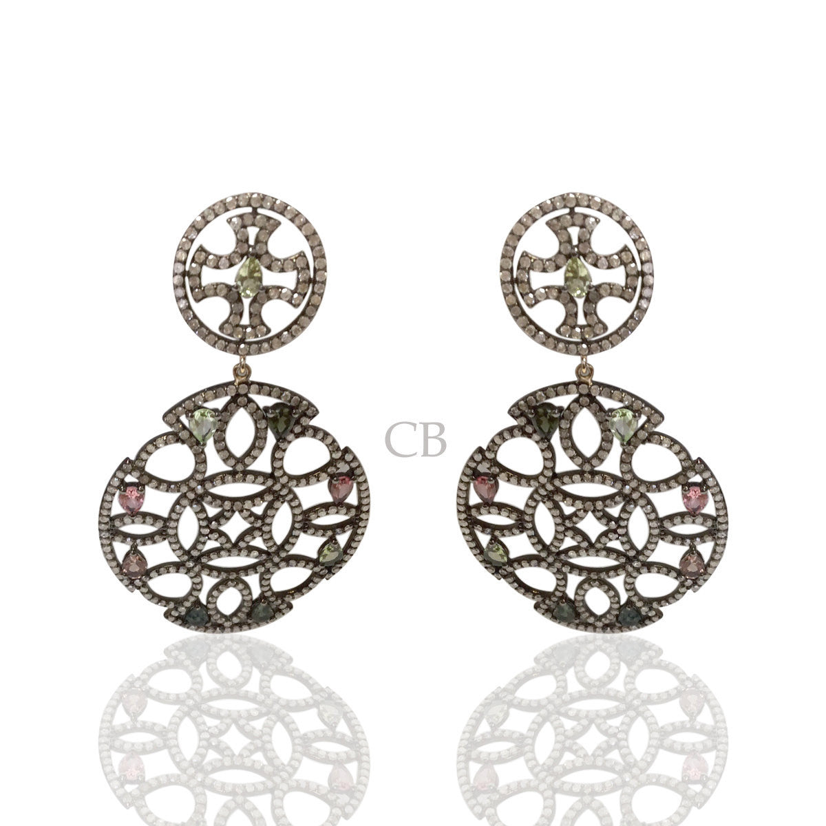 Diamond and Tourmaline Earrings