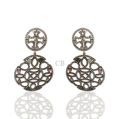Diamond and Tourmaline Earrings