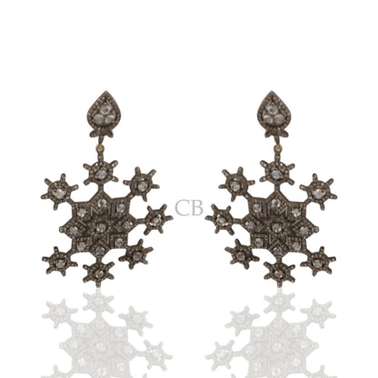 Diamond and Rainbow Moon Stone Earring