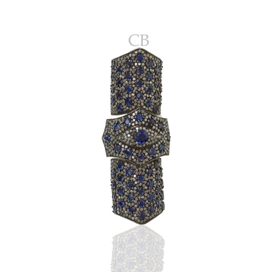 Tunnel Designer Ring Studed with Diamond and Gemstones