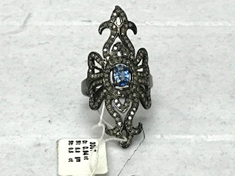 Diamond Ring with Sapphire Stone