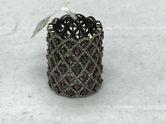 Tunnel Ring with Diamond and Ruby