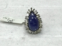 Droplet Diamond Ring with TANZANITE Stone