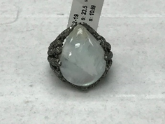 Droplet Diamond Ring with Opal Stone