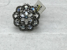 Flower Diamond Ring with Opal Stones