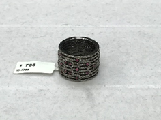 Cigar Shape Diamond Ring with Ruby