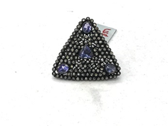 Triangle Diamond Ring with Gemstones