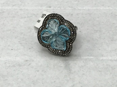 Flower Patel with Aqua Marine Diamond Ring