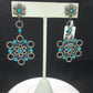 Round Diamond Silver Earring .925 Oxidized Sterling Silver Diamond Earring, Genuine handmade pave diamond Earring Size 2.48"(27 x 62 MM )