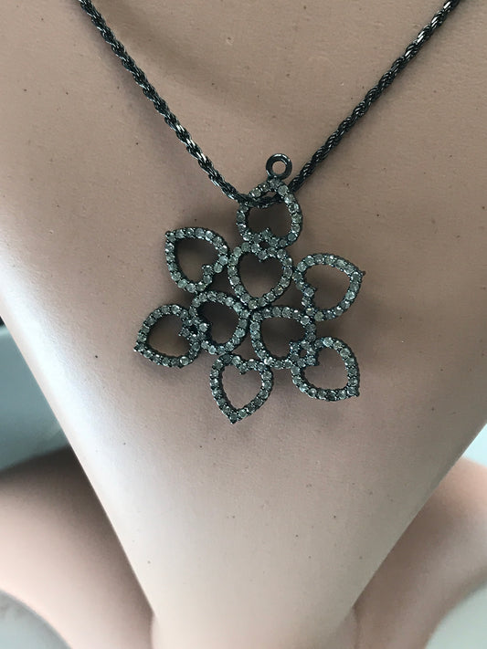 Mulitple Hearts Connected Diamond Pendants