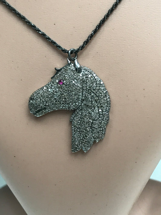 Horse Head Diamond Pendant