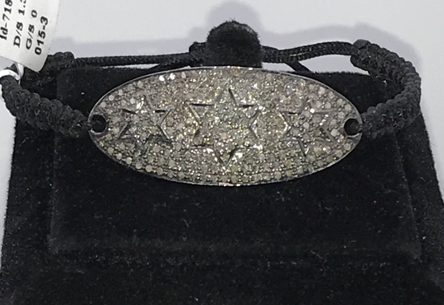Oval Shape Pave Diamond macrame bracelet