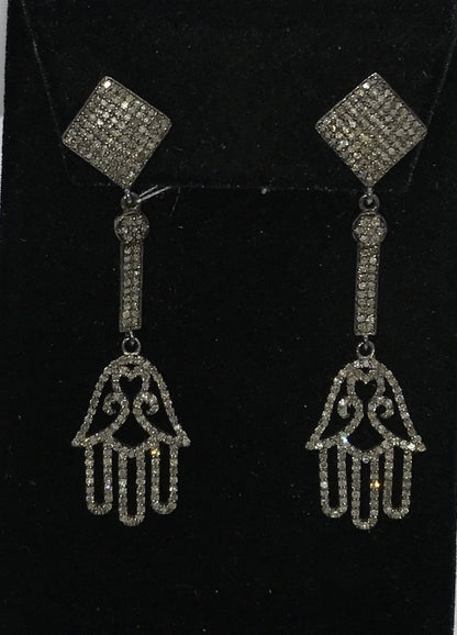 Hamsa Hand Diamond Earring