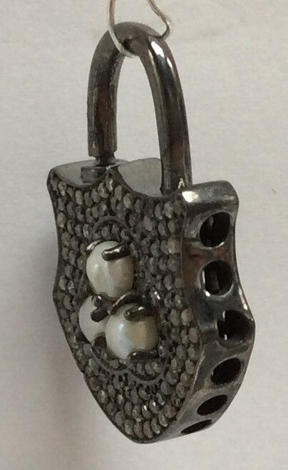 Lock with Pearl Diamond Charm