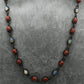 Coral and Opal Link Chain Necklace with Diamond