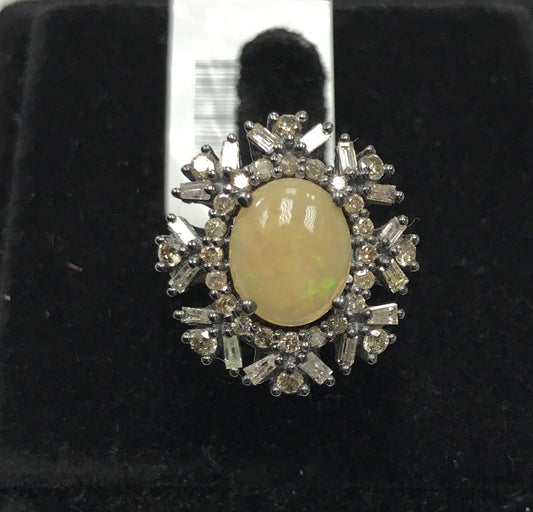 Opal and Diamond Ring