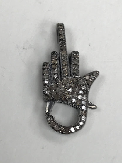 SILVER DIAMOND CLASPS
