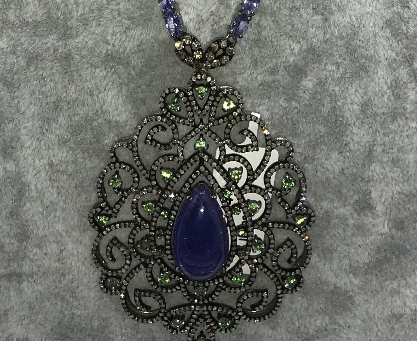 Tanzanite and Diamond Designer long Necklace